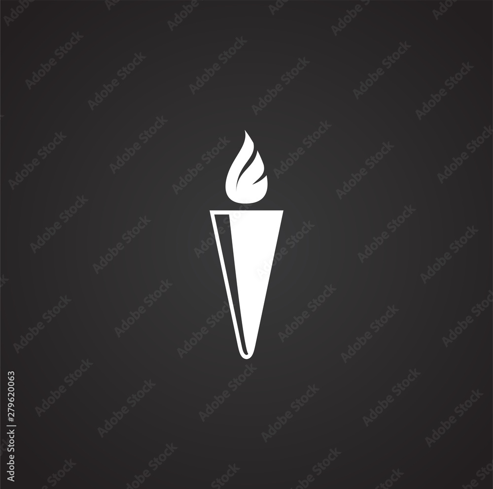 Poster torch icon on background for graphic and web design. simple illustration. internet concept symbol fo