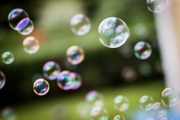 bubbles on blue background