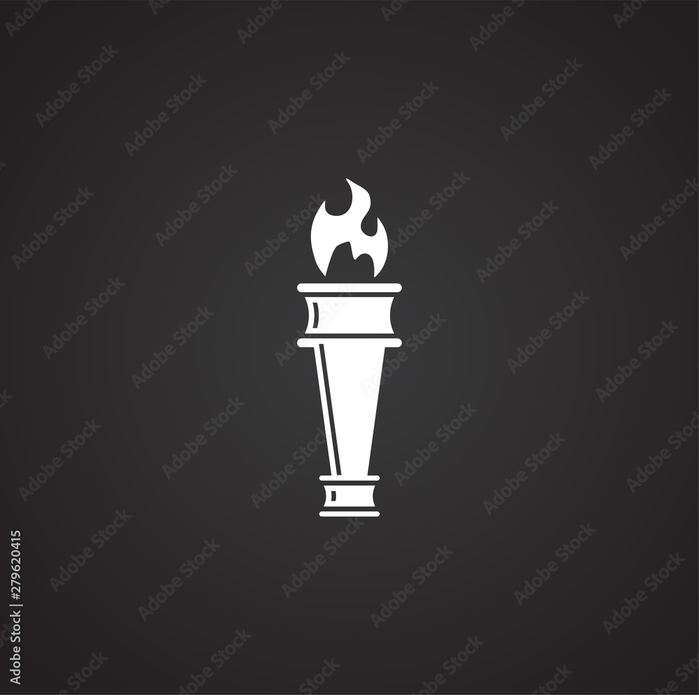 Poster torch icon on background for graphic and web design. simple illustration. internet concept symbol fo