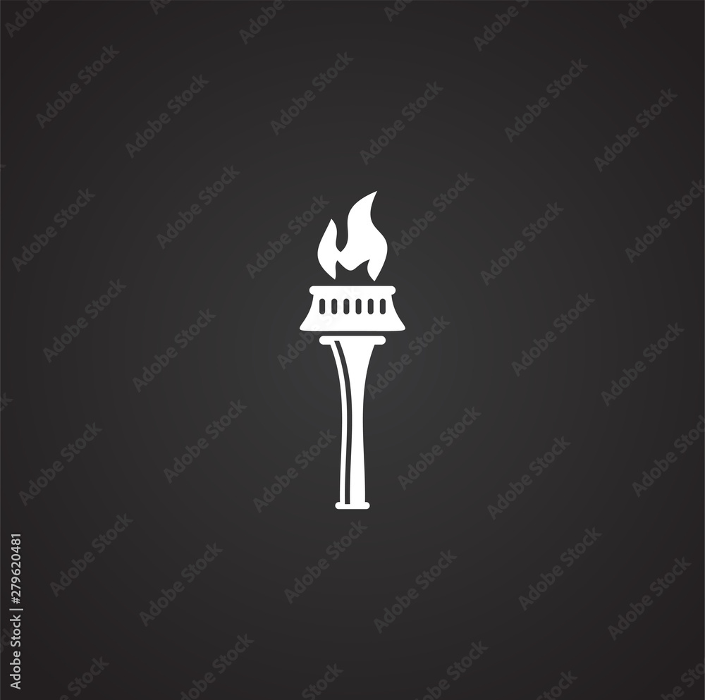 Poster torch icon on background for graphic and web design. simple illustration. internet concept symbol fo