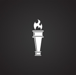 Torch icon on background for graphic and web design. Simple illustration. Internet concept symbol for website button or mobile app.