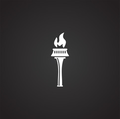 Obraz premium Torch icon on background for graphic and web design. Simple illustration. Internet concept symbol for website button or mobile app.