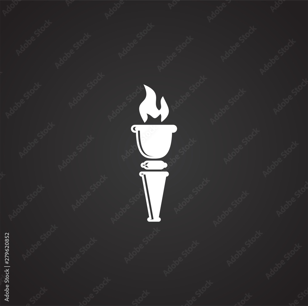 Poster torch icon on background for graphic and web design. simple illustration. internet concept symbol fo