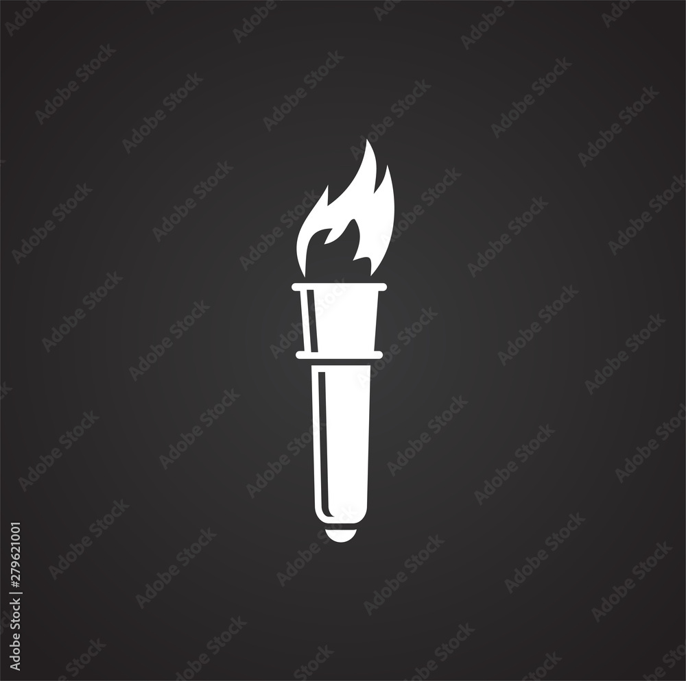 Poster torch icon on background for graphic and web design. simple illustration. internet concept symbol fo