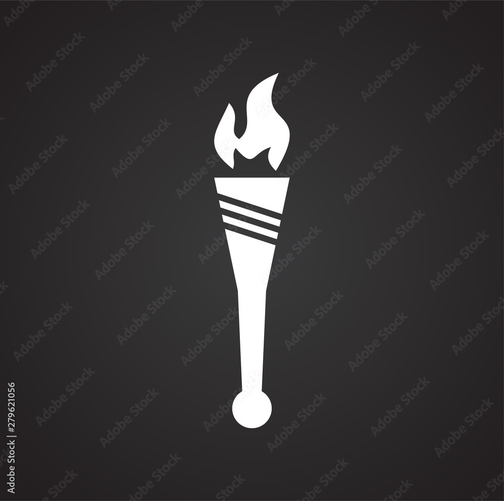 Poster torch icon on background for graphic and web design. simple illustration. internet concept symbol fo