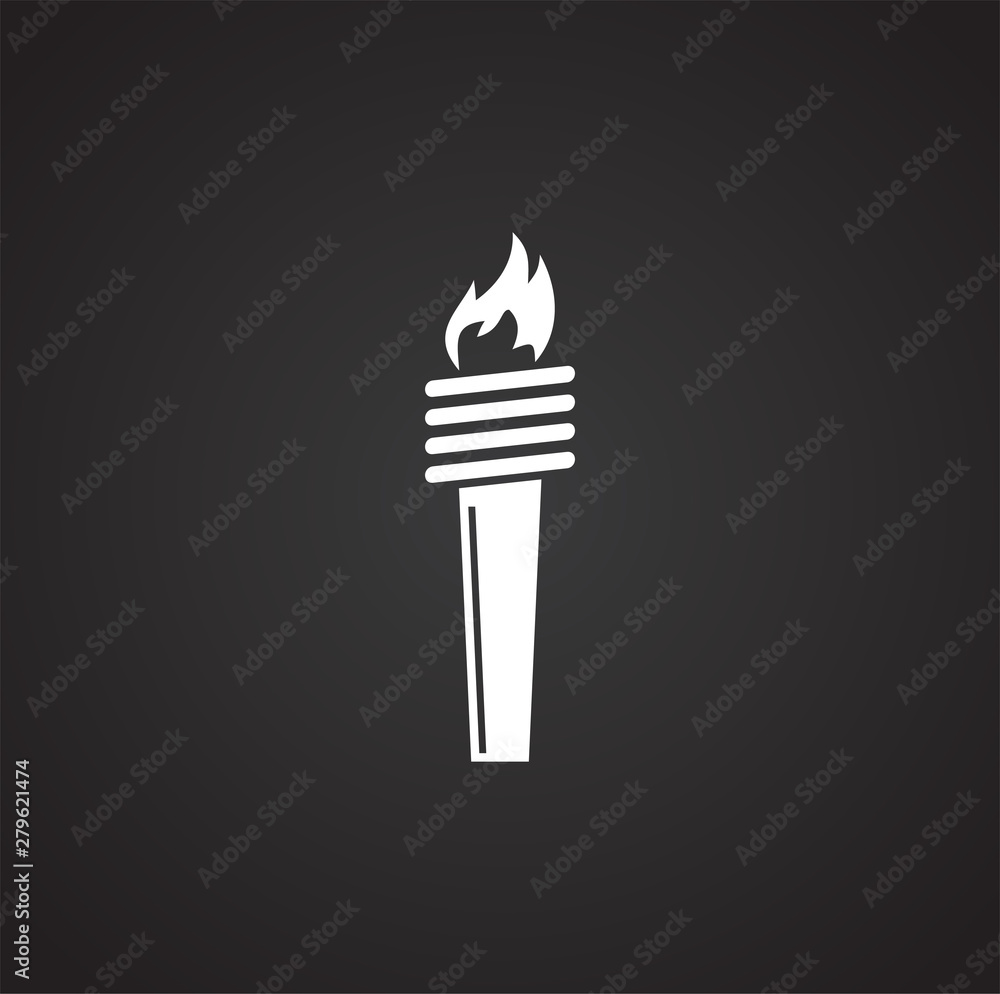 Poster torch icon on background for graphic and web design. simple illustration. internet concept symbol fo