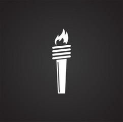 Torch icon on background for graphic and web design. Simple illustration. Internet concept symbol for website button or mobile app.