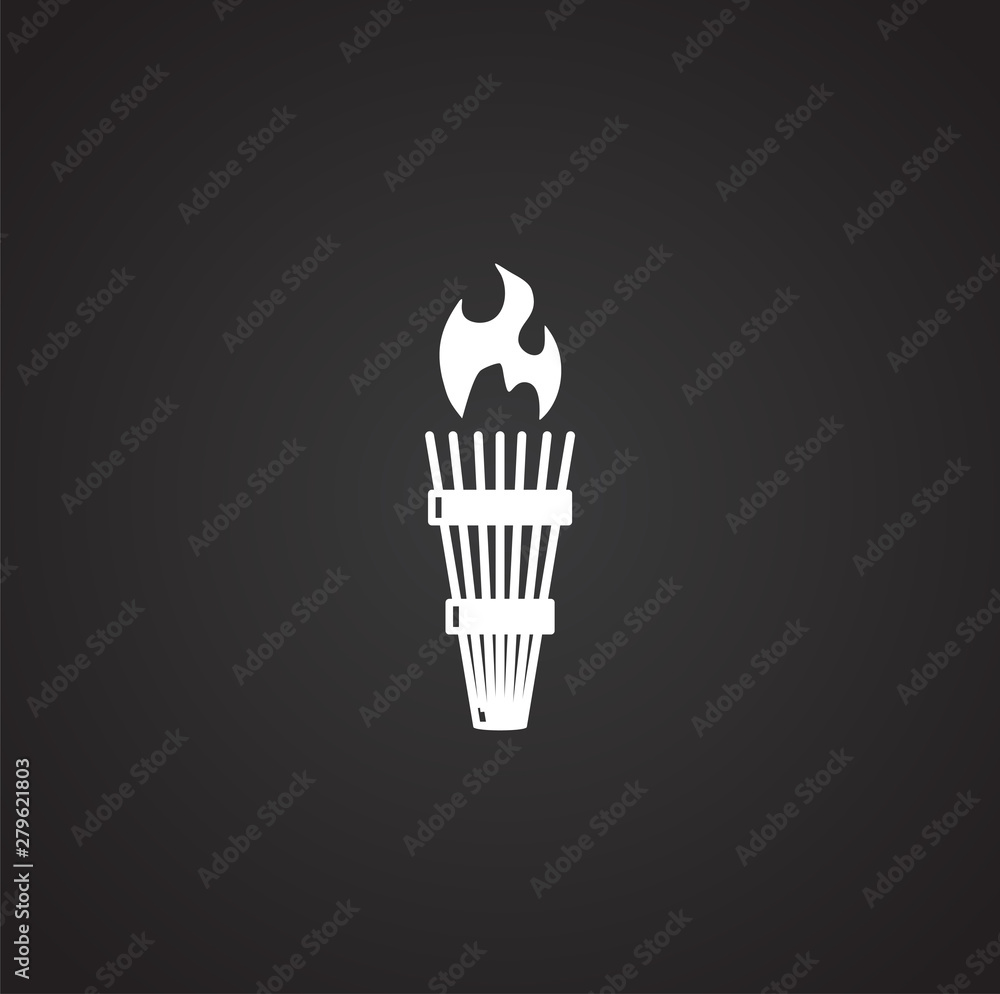 Poster torch icon on background for graphic and web design. simple illustration. internet concept symbol fo