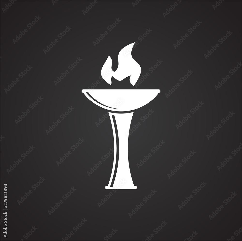 Poster torch icon on background for graphic and web design. simple illustration. internet concept symbol fo