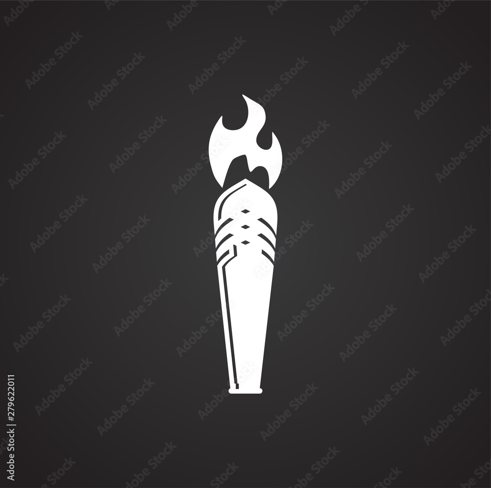 Poster torch icon on background for graphic and web design. simple illustration. internet concept symbol fo