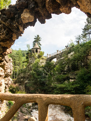 Obraz premium The Artigas Gardens are a park in La Pobla de Lillet, Barcelona. Built between 1905 and 1906, by the modernist architect Antoni Gaudí.