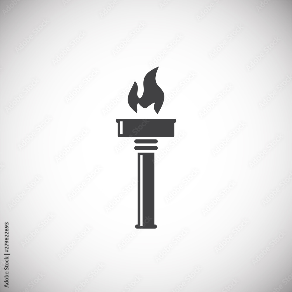 Poster torch icon on background for graphic and web design. simple illustration. internet concept symbol fo