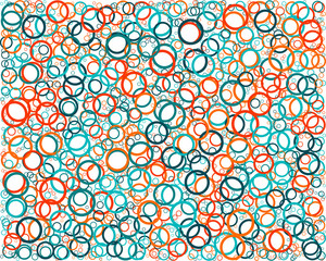 Abstract Generative Art color distributed circles donuts background illustration