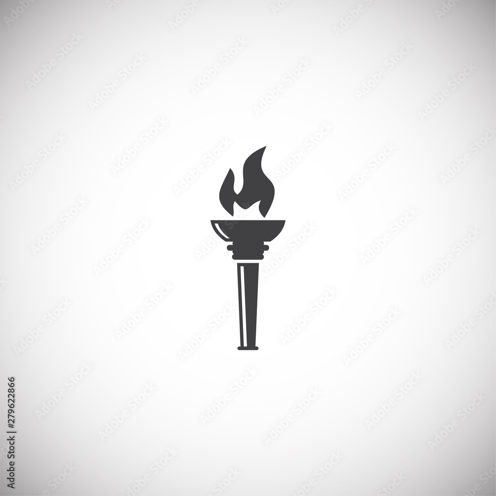 Poster torch icon on background for graphic and web design. simple illustration. internet concept symbol fo