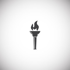 Torch icon on background for graphic and web design. Simple illustration. Internet concept symbol for website button or mobile app.