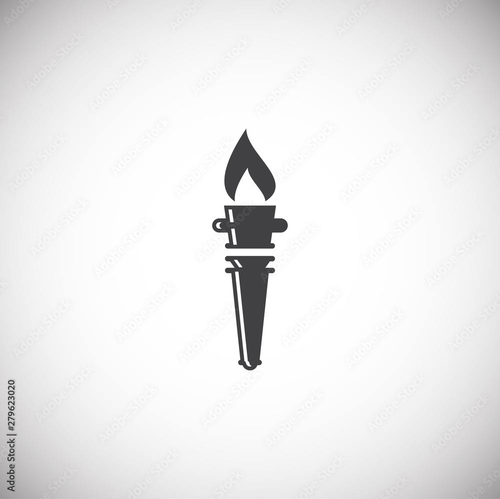 Poster torch icon on background for graphic and web design. simple illustration. internet concept symbol fo