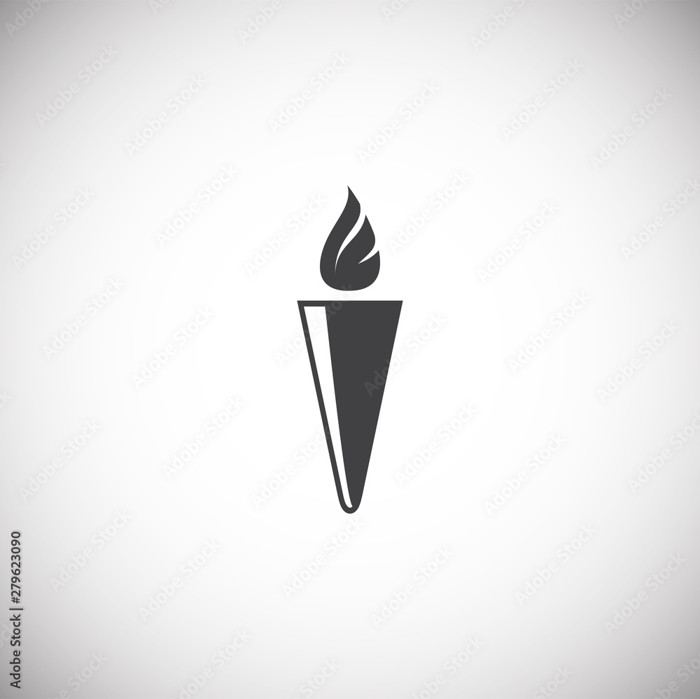 Poster torch icon on background for graphic and web design. simple illustration. internet concept symbol fo