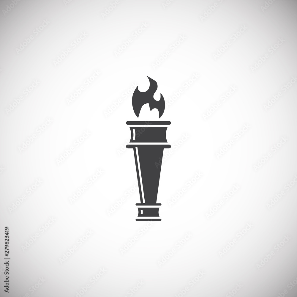 Poster torch icon on background for graphic and web design. simple illustration. internet concept symbol fo