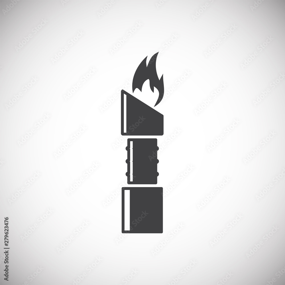 Poster torch icon on background for graphic and web design. simple illustration. internet concept symbol fo