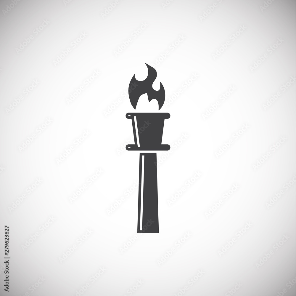 Poster torch icon on background for graphic and web design. simple illustration. internet concept symbol fo
