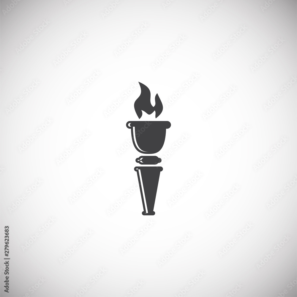Poster torch icon on background for graphic and web design. simple illustration. internet concept symbol fo