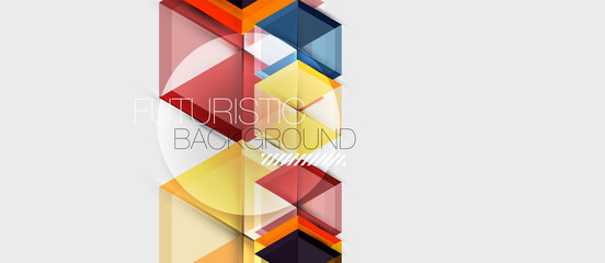 Geometric triangle and hexagon abstract background, vector illustration