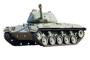 Fototapeta na wymiar Military tank isolated on white background