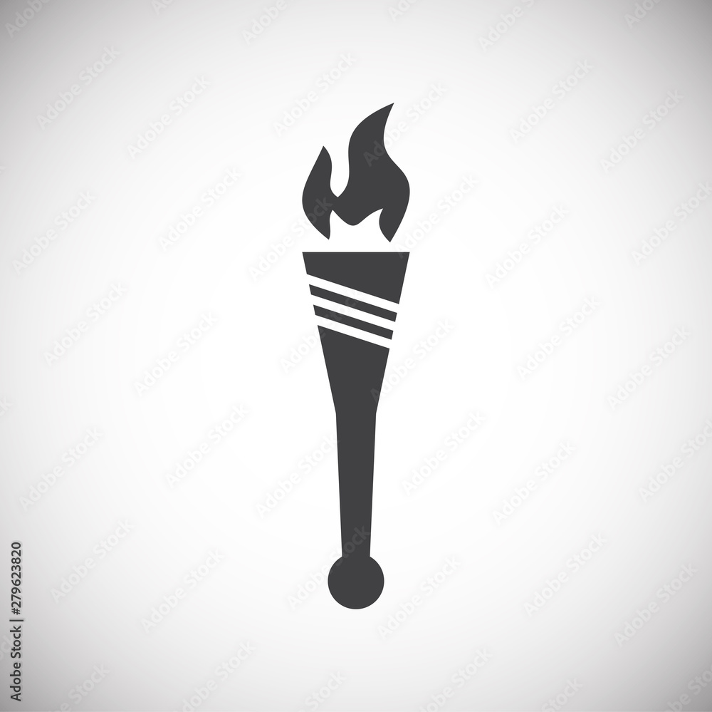 Poster torch icon on background for graphic and web design. simple illustration. internet concept symbol fo