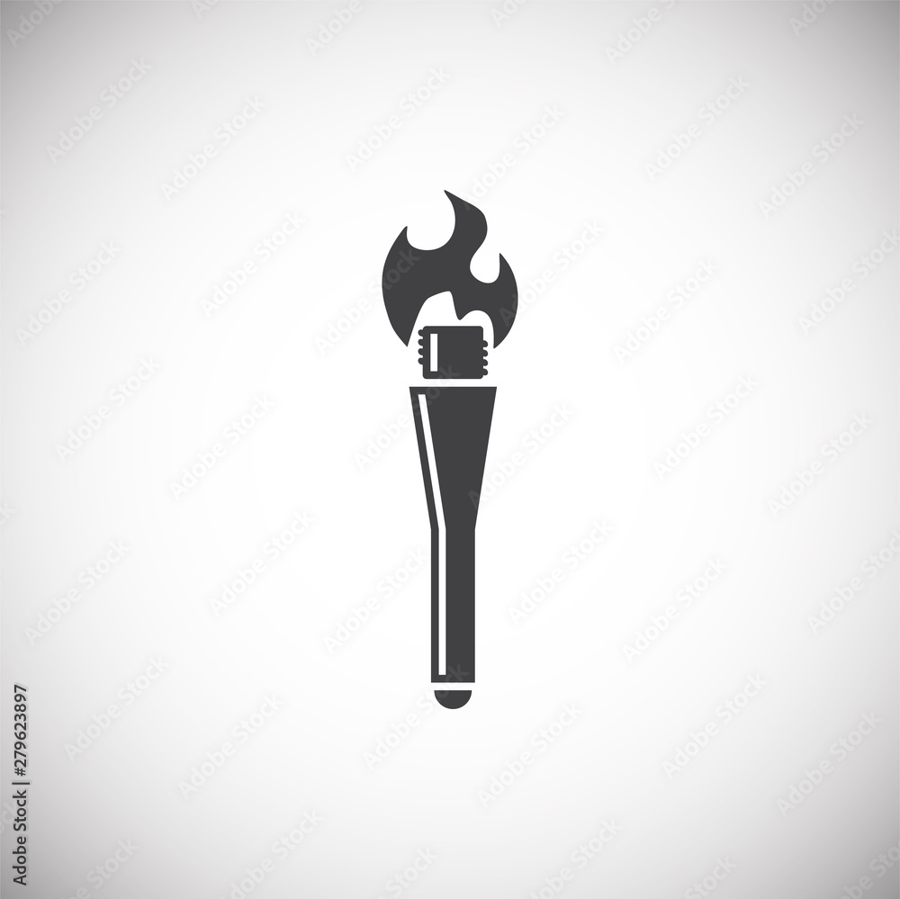 Poster torch icon on background for graphic and web design. simple illustration. internet concept symbol fo