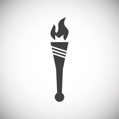 Torch icon on background for graphic and web design. Simple illustration. Internet concept symbol for website button or mobile app.