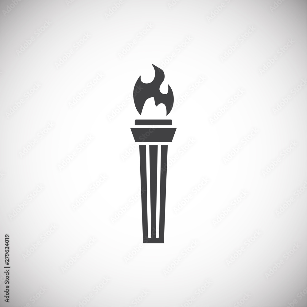Poster torch icon on background for graphic and web design. simple illustration. internet concept symbol fo