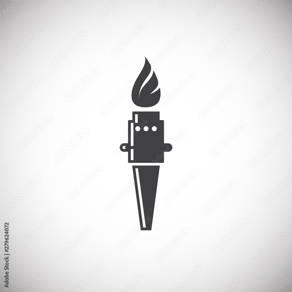 Poster torch icon on background for graphic and web design. simple illustration. internet concept symbol fo