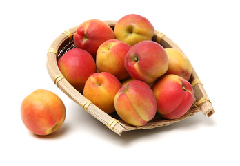 Fresh cut apricot fruits isolated on white background, with clipping path