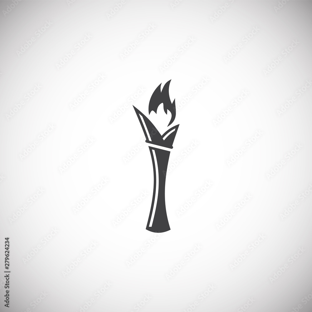 Poster torch icon on background for graphic and web design. simple illustration. internet concept symbol fo