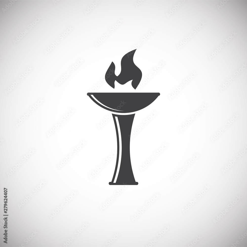 Poster torch icon on background for graphic and web design. simple illustration. internet concept symbol fo
