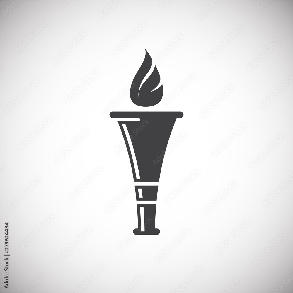 Poster torch icon on background for graphic and web design. simple illustration. internet concept symbol fo