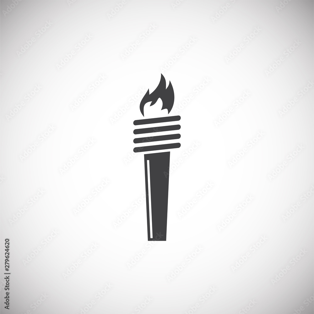 Poster torch icon on background for graphic and web design. simple illustration. internet concept symbol fo