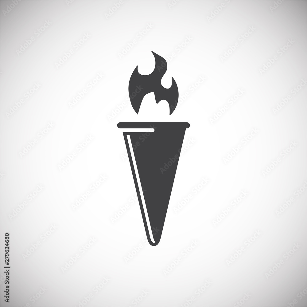 Poster torch icon on background for graphic and web design. simple illustration. internet concept symbol fo