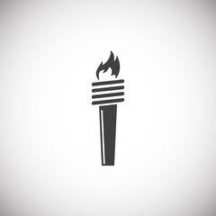 Torch icon on background for graphic and web design. Simple illustration. Internet concept symbol for website button or mobile app.
