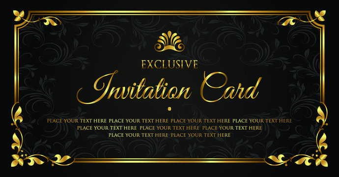 Black and gold exclusive invitation card design