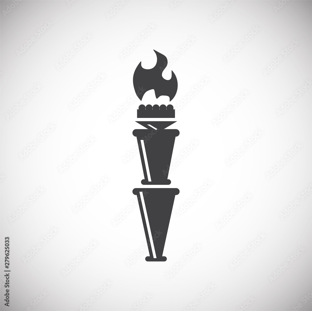 Poster torch icon on background for graphic and web design. simple illustration. internet concept symbol fo