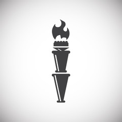 Torch icon on background for graphic and web design. Simple illustration. Internet concept symbol for website button or mobile app.