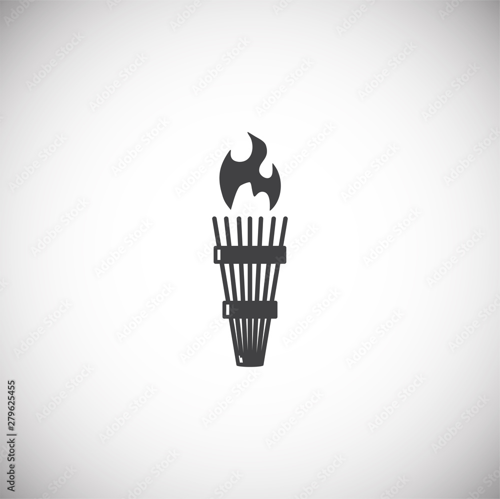 Poster torch icon on background for graphic and web design. simple illustration. internet concept symbol fo