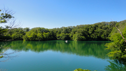 Fototapeta na wymiar Juniko Twelve Lakes in the Shirakami-Sanchi mountainous area. A UNESCO World Heritage Site in the Tohoku region. Aomori Prefecture, Japan