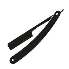 simple flat black and white open razor icon vector illustration