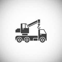 Heavy vehicle related icon on background for graphic and web design. Simple illustration. Internet concept symbol for website button or mobile app.