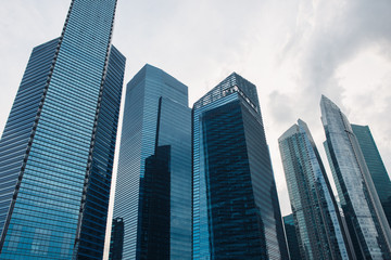 Modern skyscrapers low angle view cityscape urban landscape