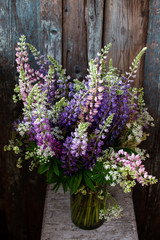 bouquet of wild lupins
