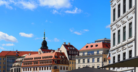Obraz premium Panorama of Dresden, Germany. Neumarkt