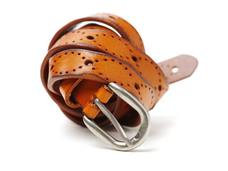 Leather Belt on white background